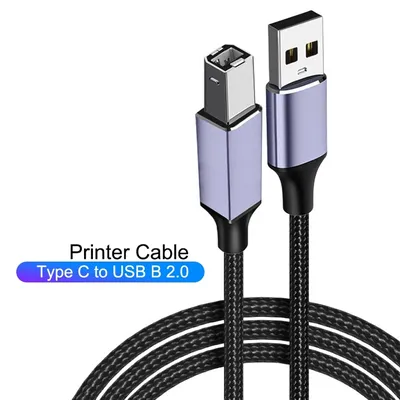 USB Type B Printer Cable 1m/2m/3m USB Type C To USB B Cable For PC Canon Epson HP Samsung Printer Cord Scanner USB Printer Cable