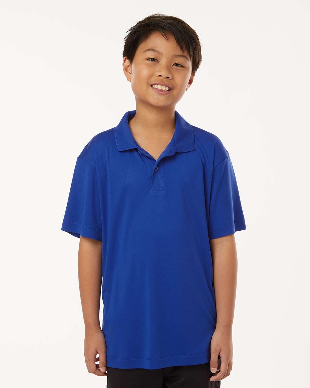 AllPro 41800Y Youth Pro-Lock Performance Polo Shirt in Royal Blue size Large | Polyester