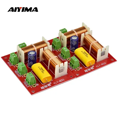 AIYIMA 2Pcs 200W Audio Speaker Frequency Divider 3 Way Crossover Treble Midrange Bass Independent Crossover Speakers Filter DIY