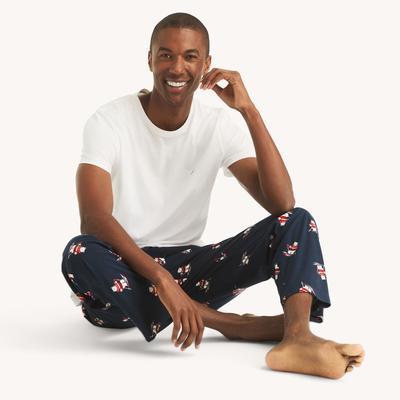 Nautica Men's Fleece Printed Pajama Pant Stellar Blue Heather, L