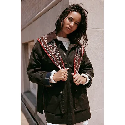 We The Free Headliner Wax Pullover Jacket at Free People in Olive, Size: XS
