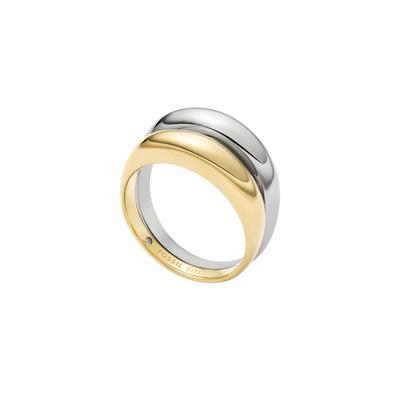 Fingerring FOSSIL "Schmuck Geschenk Edelstahl ELLIS" Gr. 18, gelb (gelbgoldfarben, edelstahlfarben), Fingerringe, Damen, 18, Edelstahl, 5mm Image