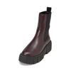 Chelseaboots MARC O'POLO "mit leichter Plateausohle", Damen, Gr. 40, schwarz aubergine rot, Obermaterial: 100% Leder (Rind), unifarben, Schuhe