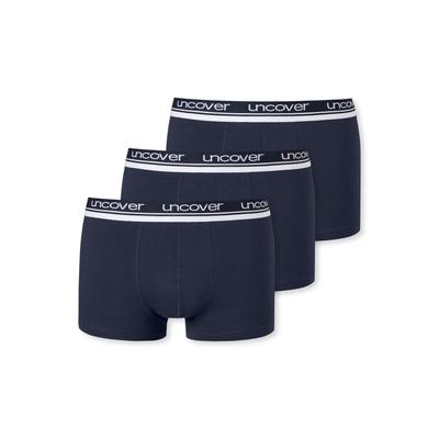 Boxer UNCOVER BY SCHIESSER "Uncover Cotton", Herren, Gr. L, 803, blau, Single Jersey, Obermaterial: 95% Baumwolle, 5% Elasthan, körpernah, Unterhosen, Logo-Bund, elastisch, ohne Eingriff, perfekter Sitz Image
