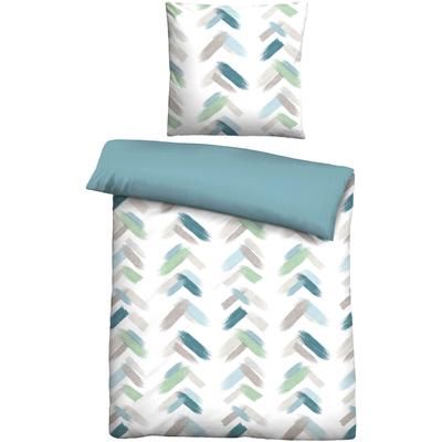 Wendebettwäsche "0260338", blau (azurblau), B/L: 135cm x 200cm, , Microfaser, B/L: 80cm x 80cm, Microfaser, Obermaterial: 100% Polyester, CASTELL - MARKENBETTWÄSCHE, Bettwäsche, Seersucker, pflegeleicht, bügelfrei, mit Reißverschluss Image