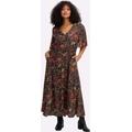 Druckkleid SHEEGO BY JOE BROWNS "Kleid", Damen, Gr. 40, Normalgrößen, schwarz (schwarz, bedruckt), 100% Viskose, gemustert, mehrfarbig, Paisley, bedruckt, lang, Kurzarm, Kleider