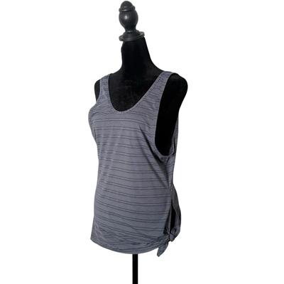 Athleta Tops | Athleta Max Out Tank Top Blue Striped Womens Xs Side Tie Workout Activewear | Color: Blue | Size: Xs