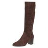 Stiefel CAPRICE, Damen, Gr. 37,5, braun (dunkelbraun), Textil, elegant, Schuhe, Blockabsatz, Langschaftstiefel in eleganter, runder Form
