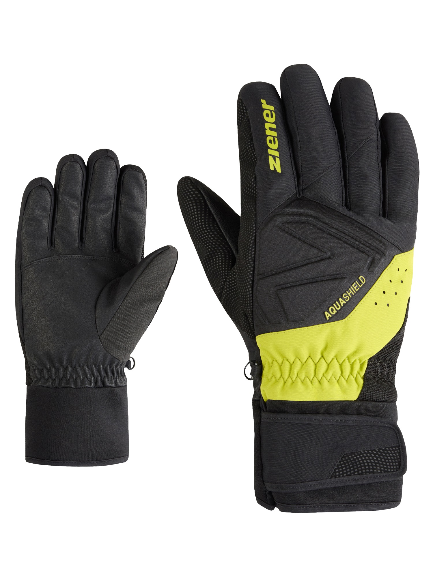 Skihandschuhe ZIENER "GATIS-Z AS glove man", Herren, Gr. 8,5, electric grass, Obermaterial: 100% Polyester; Innenhand: 100% Polyester; Futter: 100% Polyester; Wattierung: 100% Polyester, Handschuhe Image