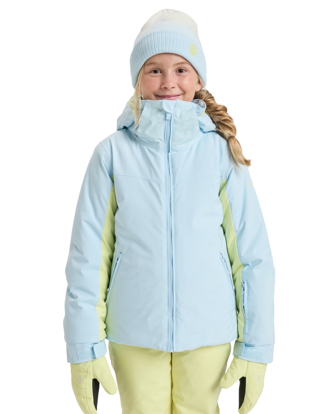 Snowboardjacke ROXY "Free Jet Block 10K", Kinder, Gr. 10(140-148cm), blau (ice blau), 100% Polyester, Jacken Image