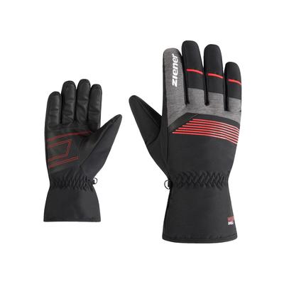 Skihandschuhe ZIENER "GEVIN-Z glove man", Herren, Gr. 7,5, schwarz. rot, Obermaterial: 100% Polyester; Innenhand: 100% Polyester; Futter: 100% Polyester; Wattierung: 100% Polyester, Handschuhe Image