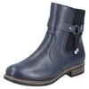 Winterstiefelette RIEKER, Damen, Gr. 43, schwarz (dunkelblau, schwarz), Lederimitat, Elastischer Einsatz, klassisch, Schuhe, Chelseaboots, Winterboots, Blockabsatz, mit Innenreißverschluss