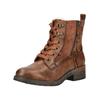 Schnürstiefelette MUSTANG SHOES "Mustang Shoes Stiefelette Lederimitat/Textil", Damen, Gr. 36, braun, Lederimitat, Textil, casual, Schuhe