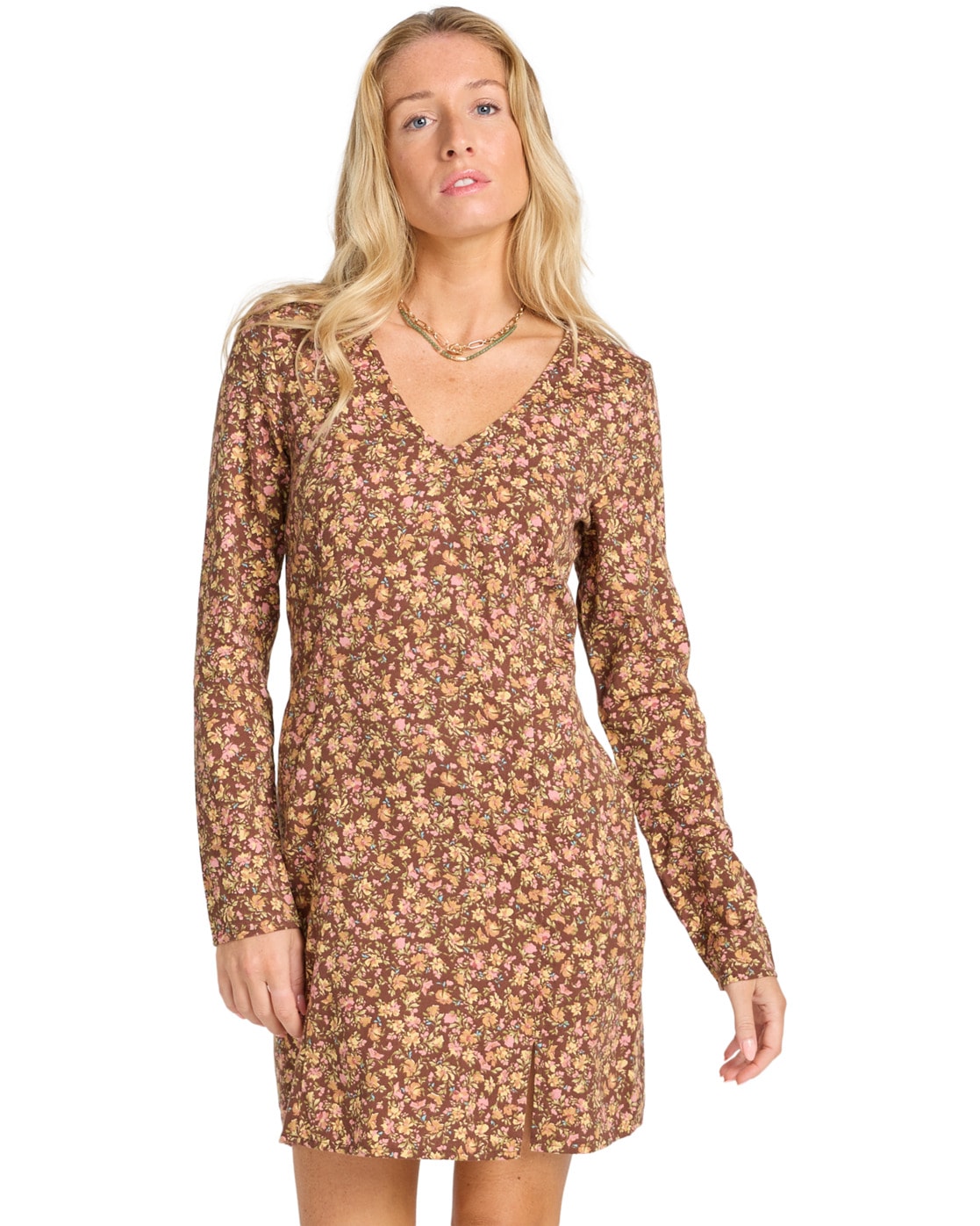 Minikleid BILLABONG "Your Time", Damen, Gr. S, US-Größen, espresso, 60% Baumwolle, 40% Viskose, Kleider Minikleid