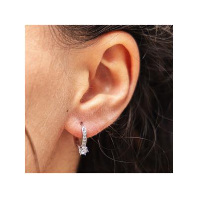 Dkeniz Creolen Creolen Solitär 925/- Sterling Silber Image