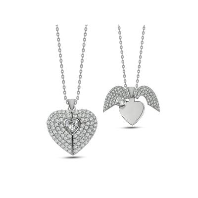 Dkeniz Halskette 925 Sterling Silber Herz-Kette Image