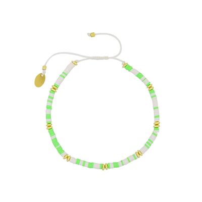 Fashionbox Fußkette Vinylplättchen grün multicolor vergoldet Image