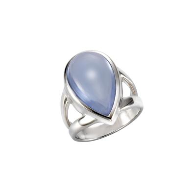 Jamelli Ring 925 Silber rhodiniert Quarz hellblau (beh.) Image