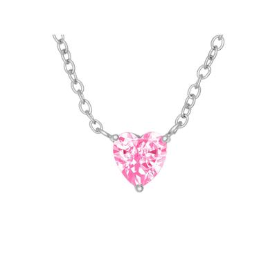 Fashionbox Kette rhodiniert mit Herzanhänger Zirkonia pink Image