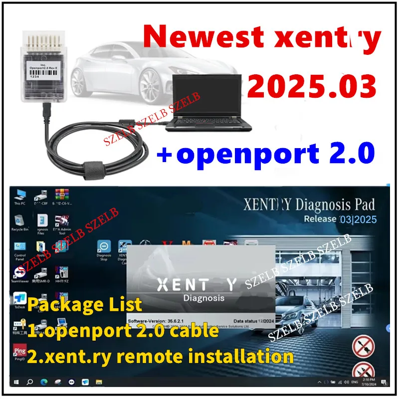 Neueste 2025.03 Xentry Full Software Online Installieren Sie Vediamo DT.S WIS EPC Star.finder mit Tactrix Openport 2.0 OBD2-Scanner-Tool Image