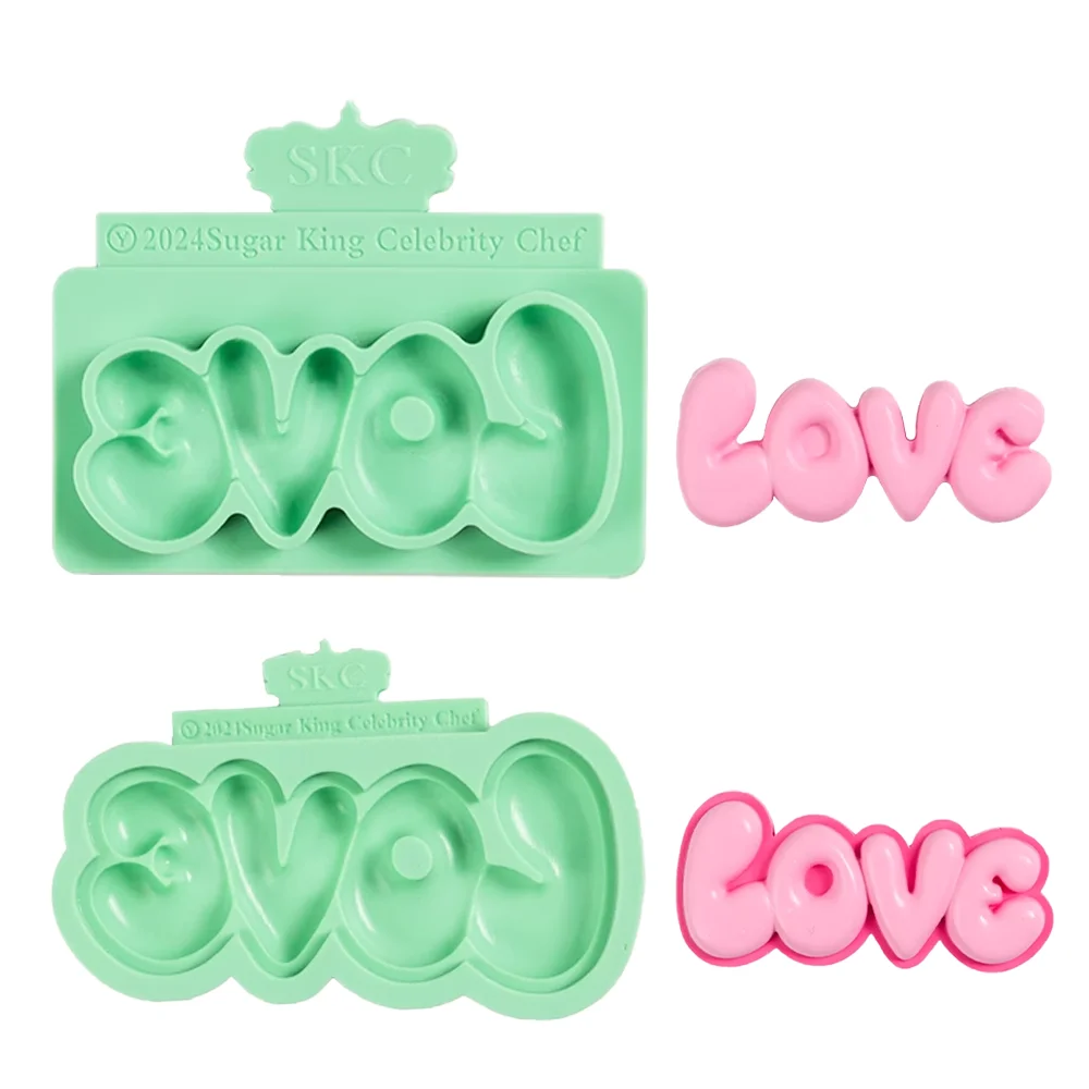 Liebesform Silikon Fondantform DIY Kuchen Dekor Schokoladenform Easy Release 2 Muster Liebesbriefe Image