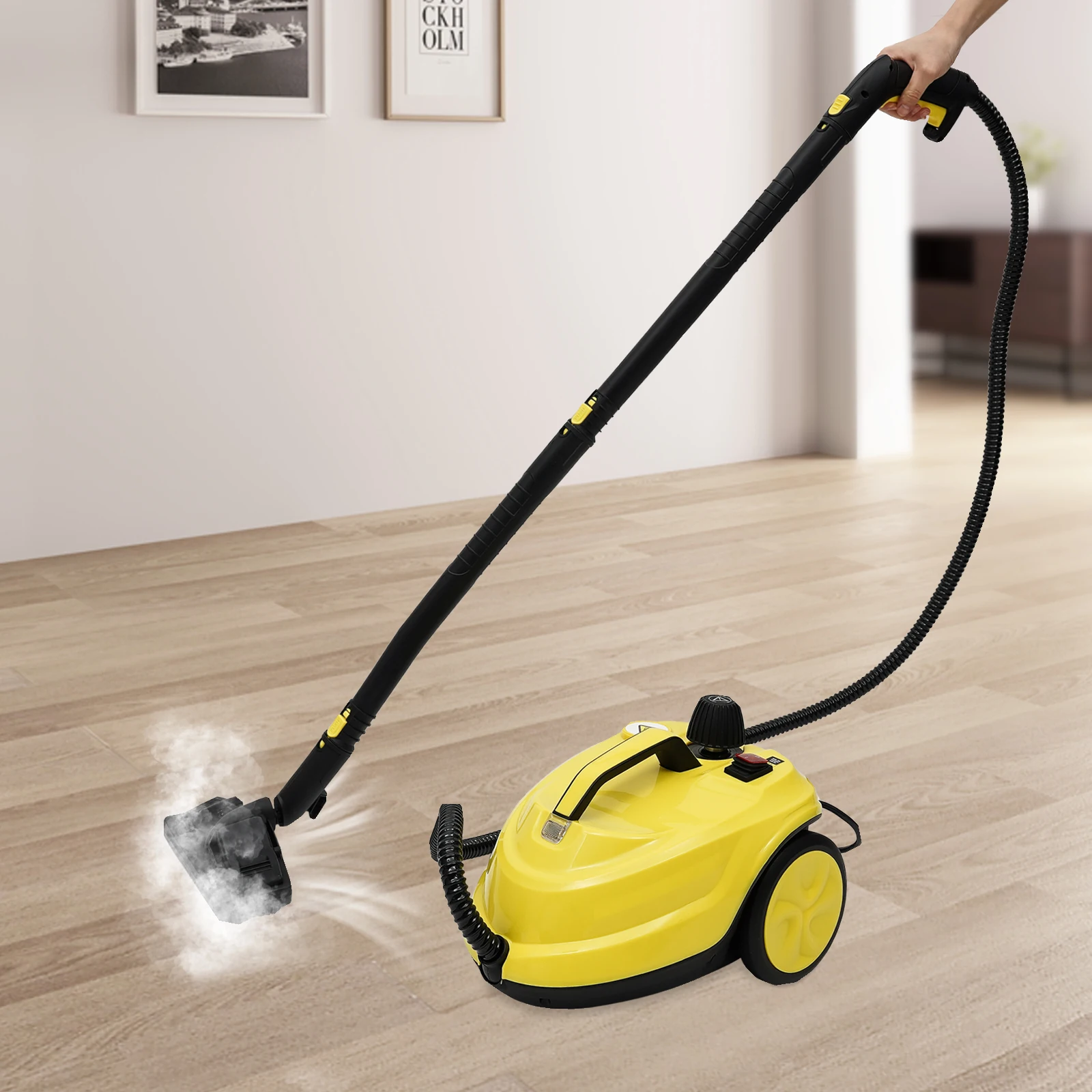 Pulitore a vapore da 2000 W, pulitore a vapore portatile multiuso con 360 ° Spazzola rotante, pulitore a vapore per pulire le cucine