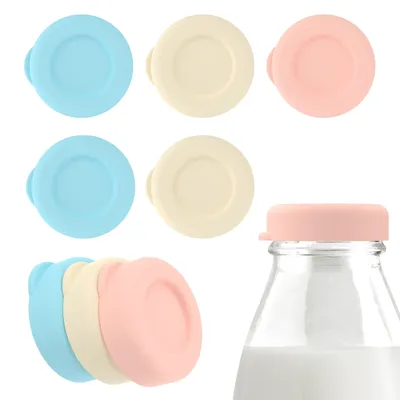 Glass Bottle Replacement Cover Milk Bottle Silicone Caps Anti-splash Sealing Cover Bottle Drinking Bucket Cover Lid Wine Cup Cap