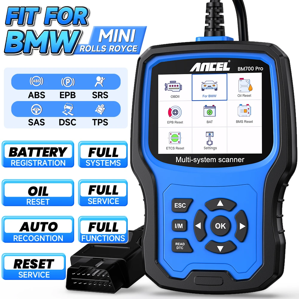 ANCEL BM700 Pro Alle System OBD2 Scanner Fit Für BMW EPB SAS Airbag ABS Öl CAS Reset Code Reader Auto Vin OBD 2 diagnose Zu Image