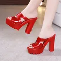 Sandali in pelle di alta qualità da donna Tacco alto 13 cm 2025 Taglia estiva Piattaforma Open Toe Scarpa elegante Bianco Nero