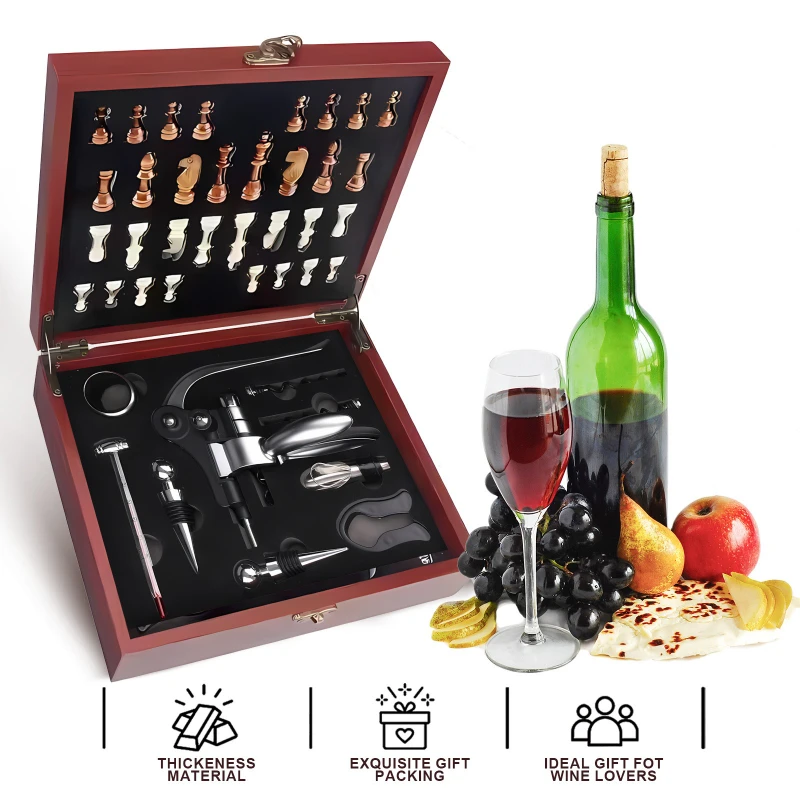 Neuheit Bunny Wein Opener Multifunktionale Rotwein Korkenzieher Set Kaninchen Kopf Flaschenöffner Schachbrett Geschenk Box Set Bar Werkzeuge