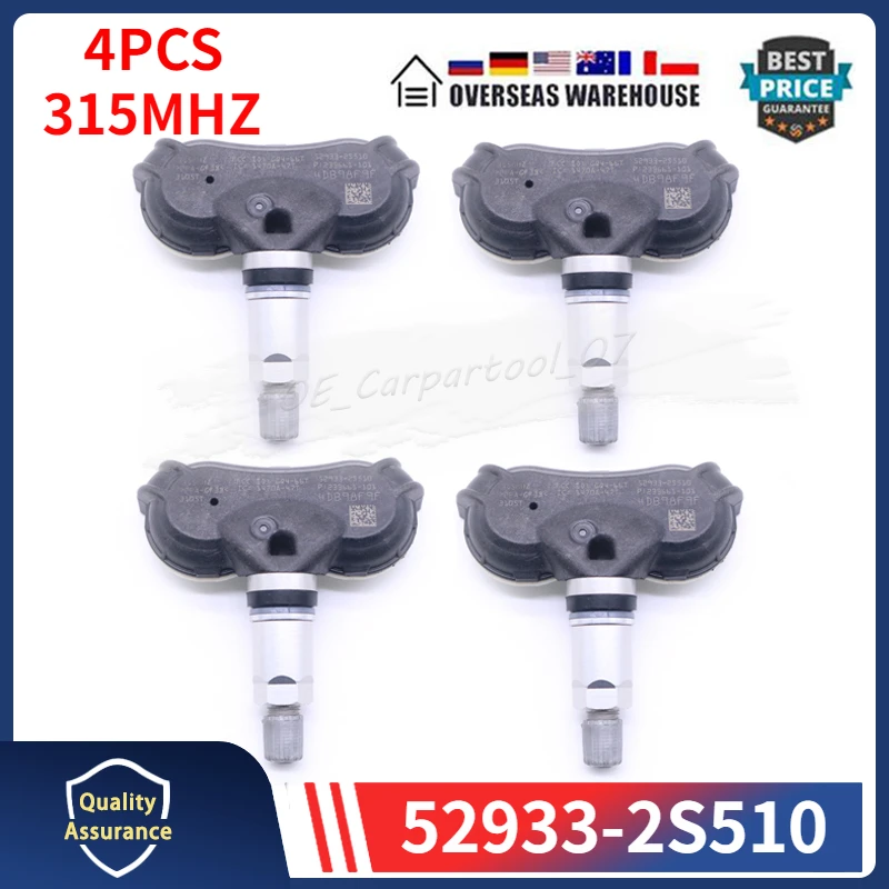 315 MHZ TPMS 52933-2S510 Auto Reifendruck Überwachung Sensor 4PCS Für 2014-2015 Hyundai Tucson 2014-2016 kia Sportage 529332 S510U Image