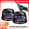XIKCU Mini altoparlante Bluetooth magnetico esterno stereo da viaggio portatile senza fili con luce colorata RGB e supporto per telefono per ios