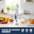 ROUNY Frullatore ad immersione portatile con lame in acciaio inossidabile per la miscelazione degli alimenti da cucina, frullatore a immersione azzurro, classico di base