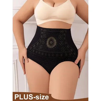 Plus Size Damen Plus Size Shaping-Unterwäsche mit hoher Taille – Bauchkontrolle, Po-Lifting-Hose mit Bund,