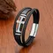 Bracciale incrociato in acciaio inossidabile di alta qualità per accessori da uomo abbinati a braccialetti in pelle intrecciata braccialetti Punk fatti a mano