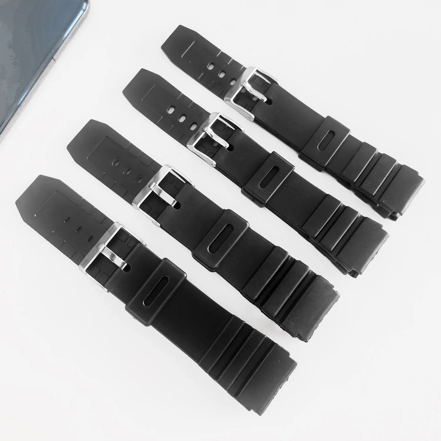 Gummi-Uhrenarmband, universelles Ersatzarmband, 18 mm, 20 mm, 22 mm, 24 mm, Damen und Herren, konkave und konvexe Schnittstelle für elektrische Uhren Image