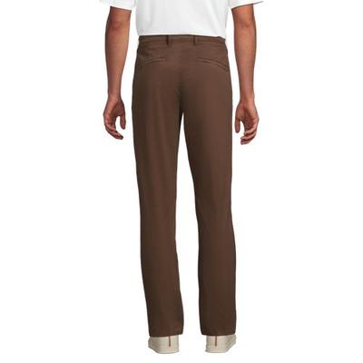 Stretch Chinos, Slim Fit, Men, size: 33 32, regular, Brown, Cotton/Cotton-blend, by Lands' End
