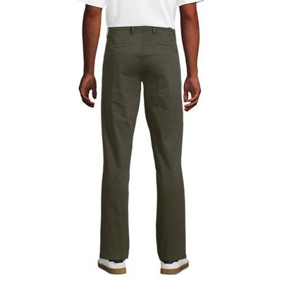 Stretch Chinos, Slim Fit, Men, size: 35 28, regular, Green, Cotton/Cotton-blend, by Lands' End