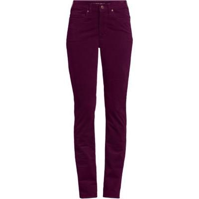 Straight Leg Stretch Cord Jeans, Mid Rise, Women, size: 12 32, regular, Purple, Cotton-blend, by Lands' End