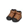 Lauflernschuh GEOX "B GISLI BOY", Kinder, Gr. 23, braun (dunkelbraun, schwarz), Synthetik, Textil, sportlich, Schuhe, Lauflernschuh mit Klettverschluss, Größenschablone zum Download