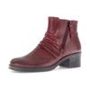 Stiefelette GABOR "TUNIS", Damen, Gr. 36, rot (dunkelrot), Glattleder, unifarben, klassisch, Schuhe, Blockabsatz, Ankleboots, Zierreißverschluss außen, Weite G (=weit)