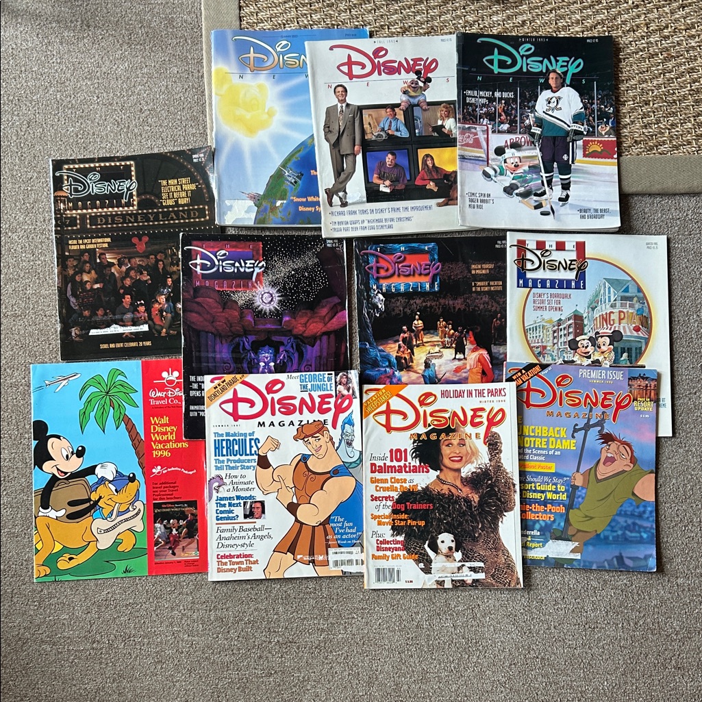 Disney Accents | Vintage 90’s Disney Magazine Collection With Colorful Covers | Color: Blue/Red | Size: Os