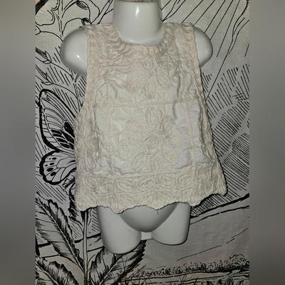 Zara Shirts & Tops | Euc Elegant Cream 100% Cotton Lace Kid's Top Sz 8 | Color: Cream/White | Size: 8g