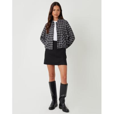Mono Check Patch Pocket Bomber Jacket