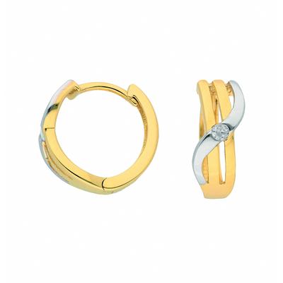 Paar Creolen ADELIA´S "Damen 333 Gold Ohrringe Creolen mit Zirkonia", gold, Ohrringe, Damen, Damen, Gelbgold 333-Gold, Gelbgold 333, Gold, mit Zirkonia Goldschmuck für Damen Image