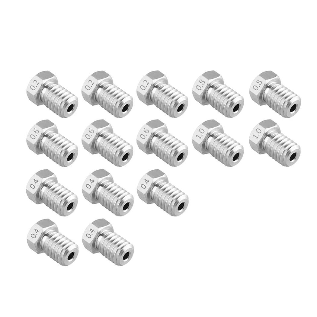 M6 3D-Drucker Edelstahldüsen Druckköpfe Extruder kompatibel 1,75 mm V5 V6 E-3D Makerbot & ANET A8 & Creality CR-10 Image