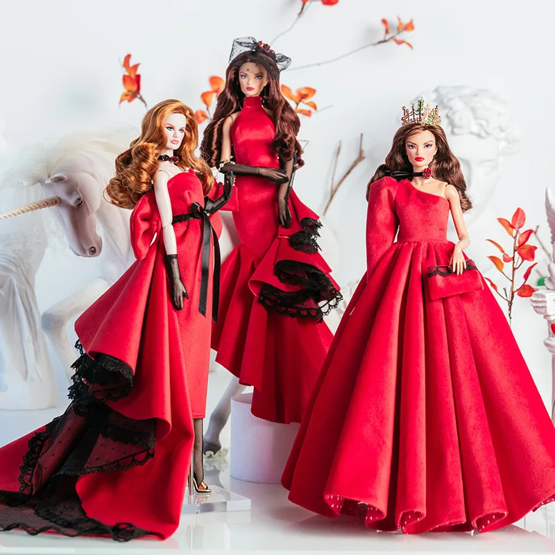Vêtements de poupée supermodèle 32cm, costume, mode européenne, série de robes de soirée, ensemble d'accessoires, robe de princesse, jouets DIY, cadeaux de collection