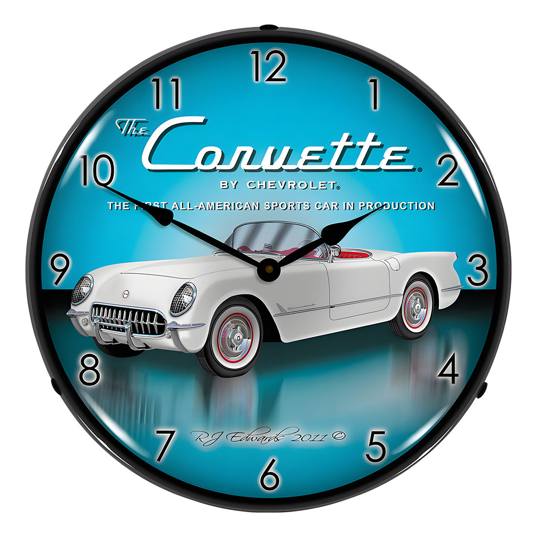 Collectable Sign and Clock 1953 Corvette Backlit Wall Clock