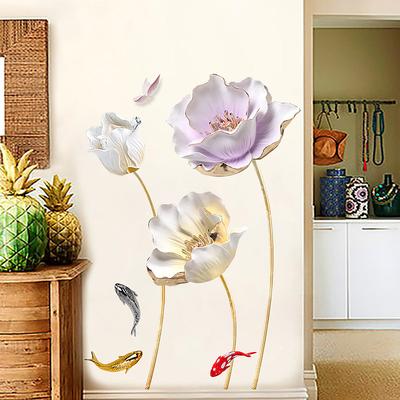Flower Wall Sticker Wallpaper Self Adhesive Removable Mural For Bedroom Living Room Sofa Background Chinese Style Creative Vinyl Art Decoration Home Interior
