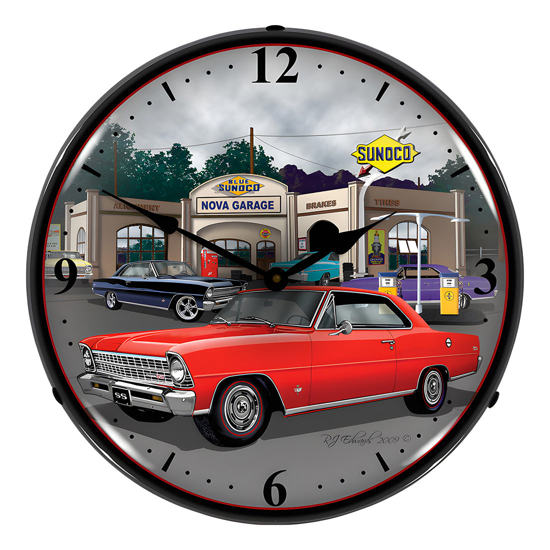 Collectable Sign and Clock 1967 Chevy Nova Backlit Wall Clock